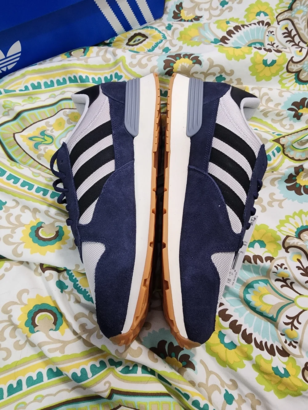 Adidas Men's Navy and Gray Retro Runner Sneakers (357) - Picture 3 of 5